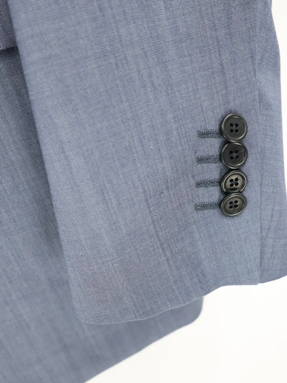 Saks Fifth Avenue Sport Coat Mens 44R Ermenegildo Zegna Wool Silk sharkskin blue